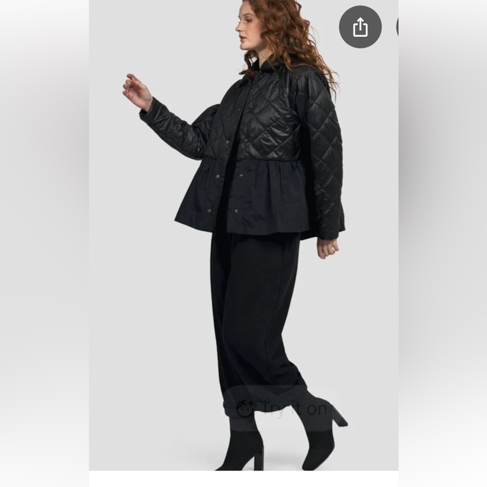 Alembika Black Peplum Puffer Jacket!
